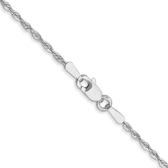 10K White Gold 2.5mm Diamond-Cut Lightweight Rope Chain