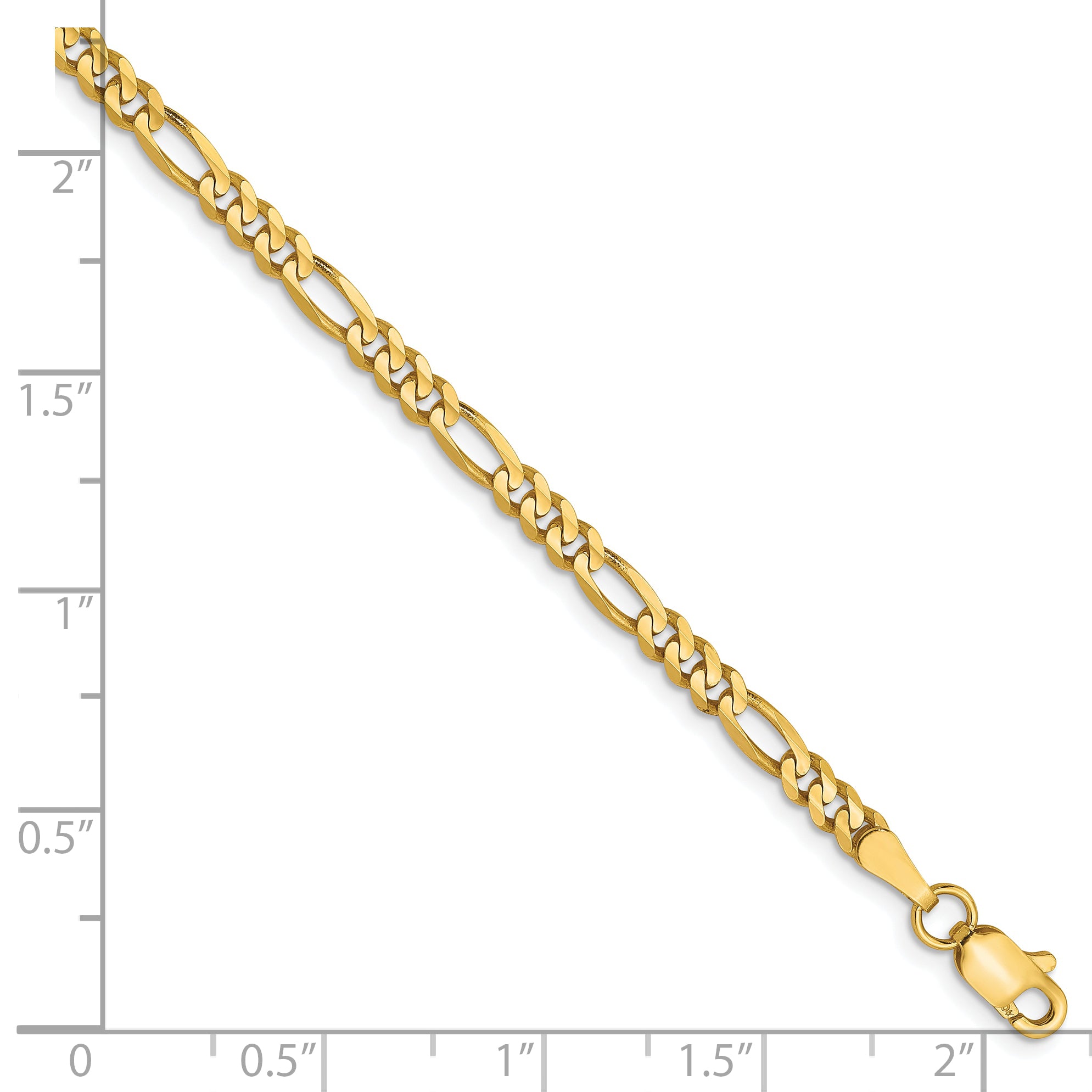 10K 3mm Concave Figaro Chain