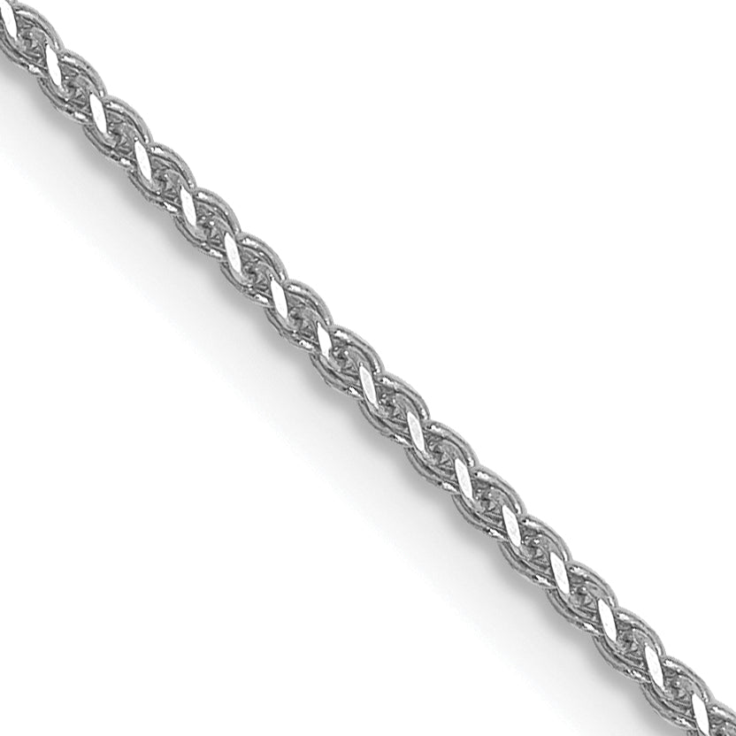 10K White Gold 1mm D/C Wheat Chain