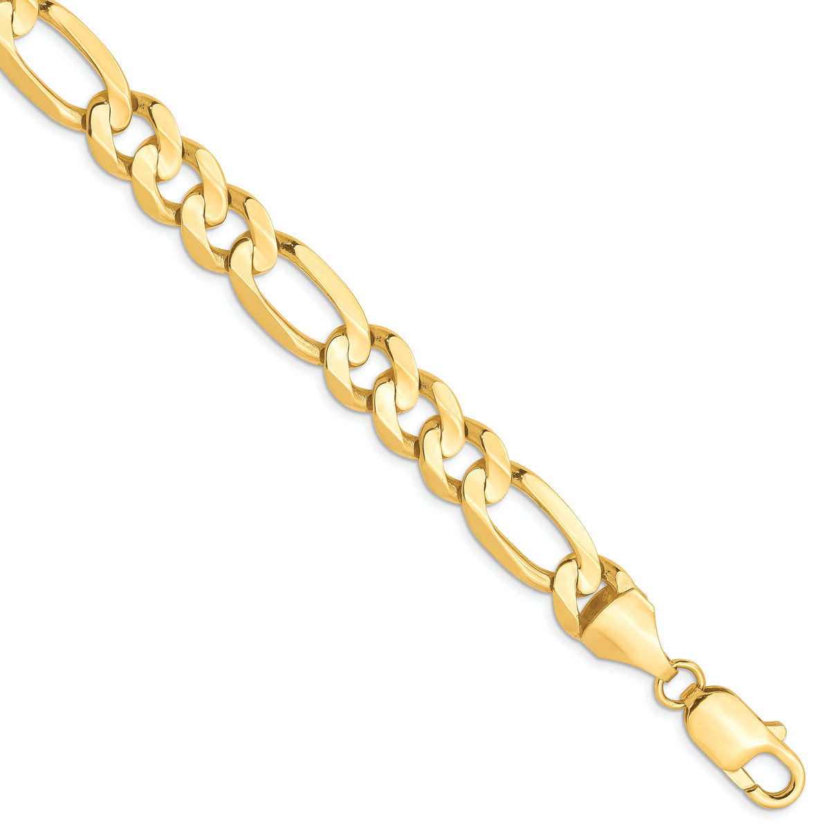 10K 8.75mm Concave Figaro Chain Anklet