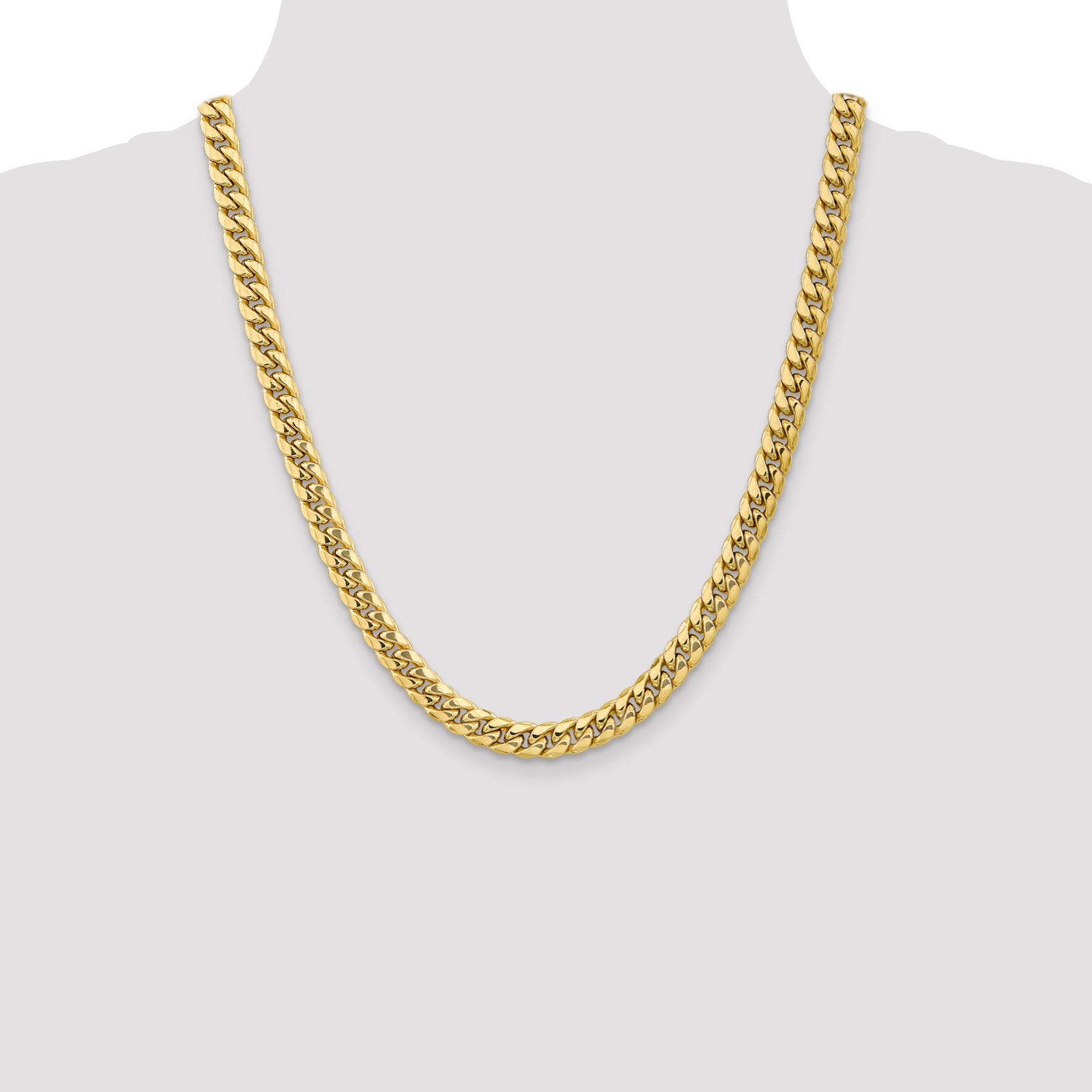 10K 7.3mm Semi-Solid Miami Cuban Chain