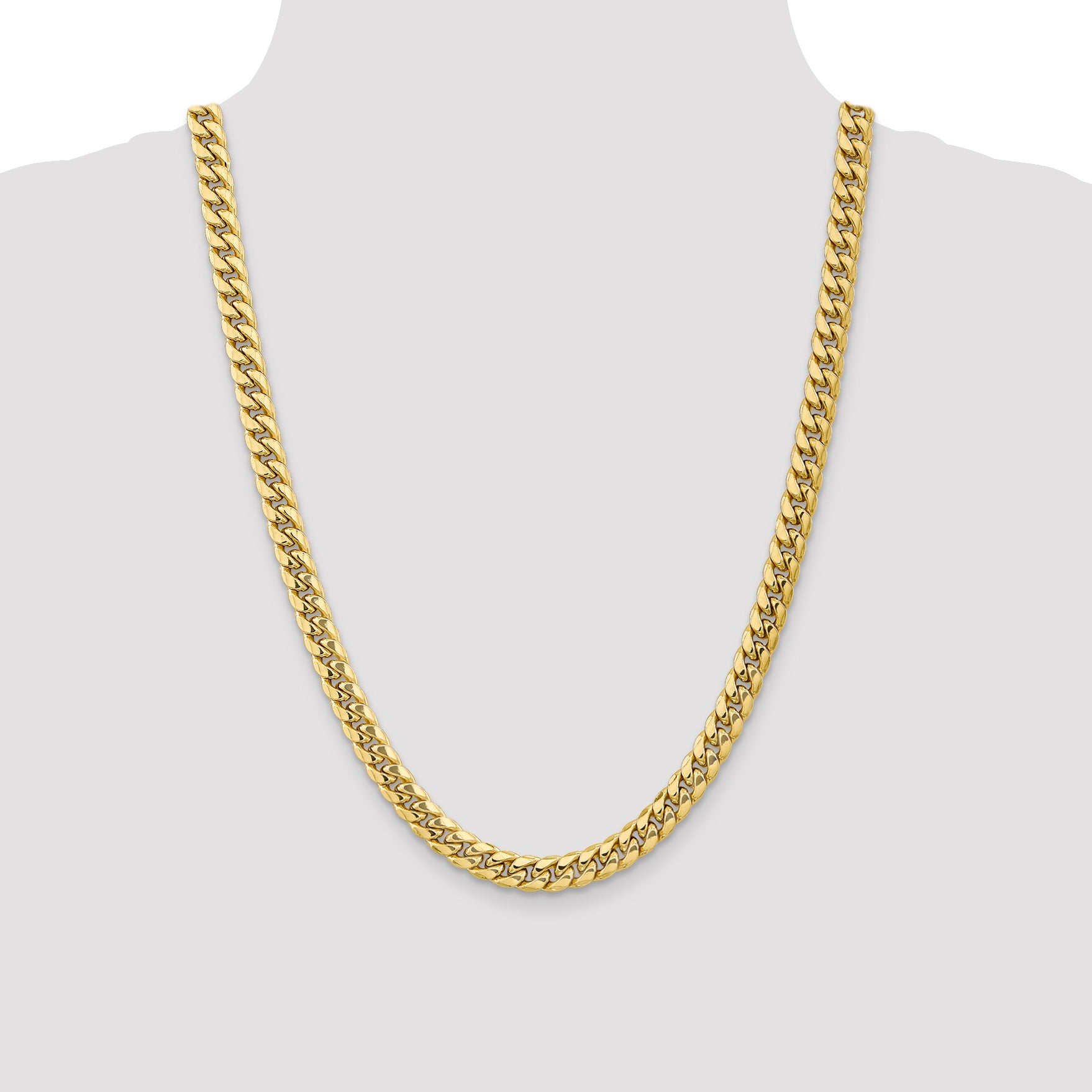 10K 7.3mm Semi-Solid Miami Cuban Chain