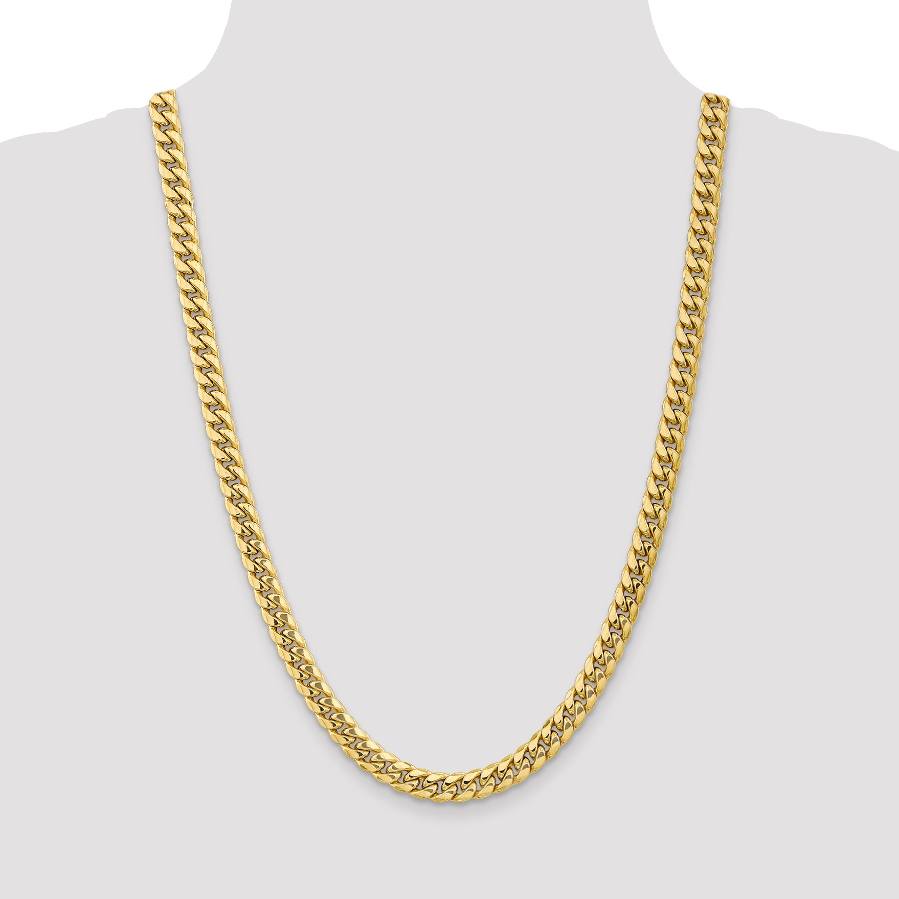 10K 7.3mm Semi-Solid Miami Cuban Chain