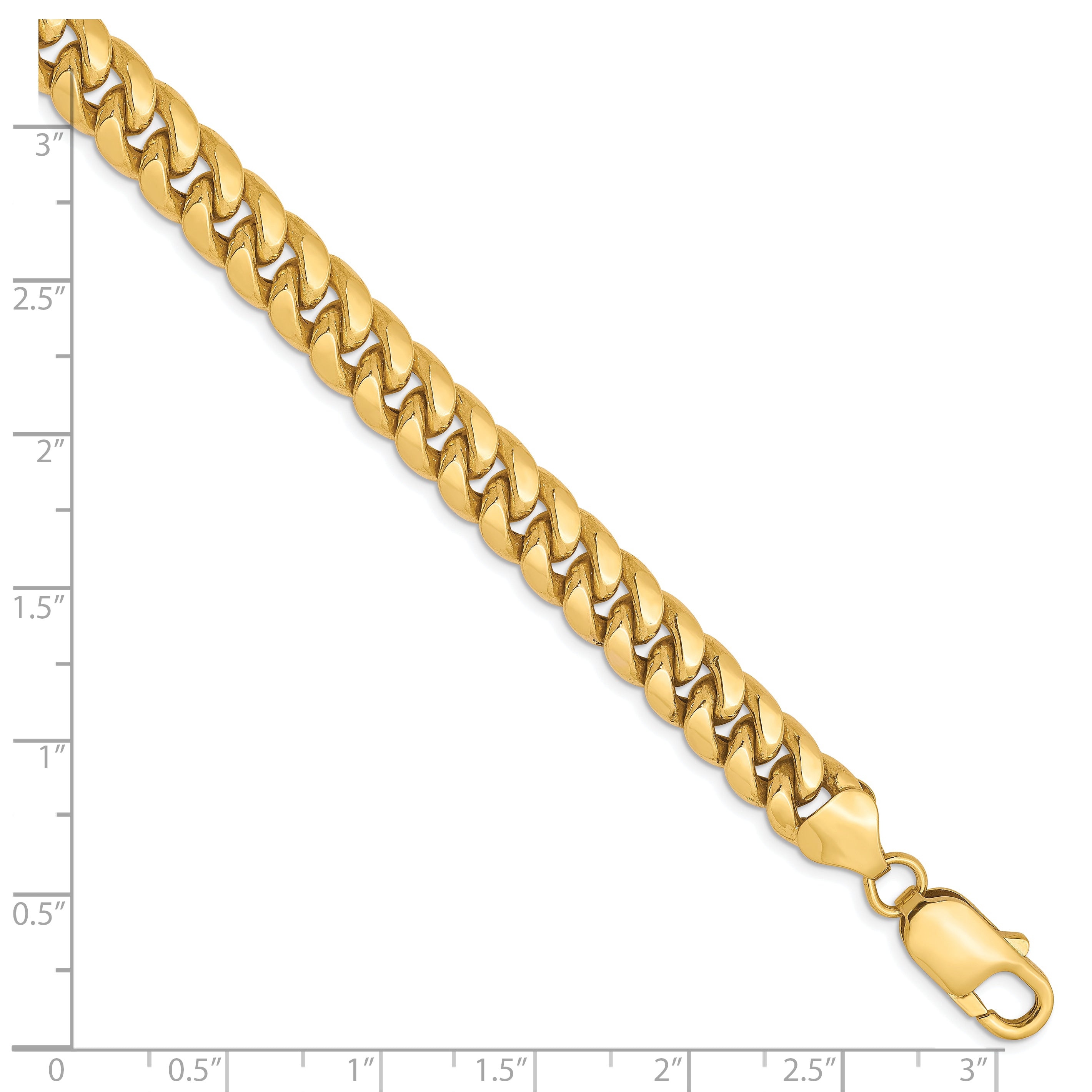 10K 7.3mm Semi-Solid Miami Cuban Chain