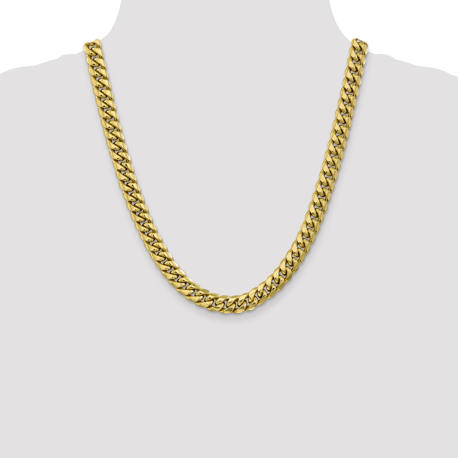 10K Semi-Solid 9.3mm Miami Cuban Chain