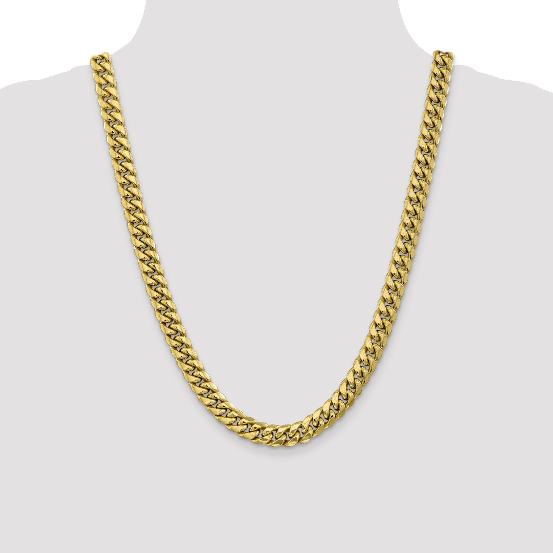 10K Semi-Solid 9.3mm Miami Cuban Chain