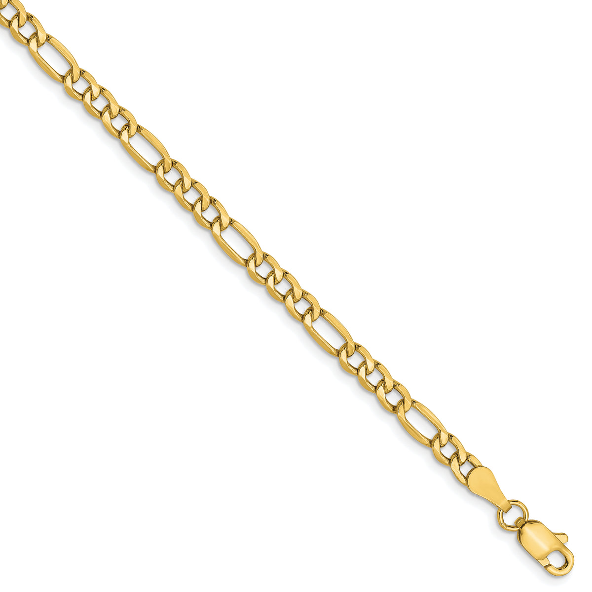 10K 3.5mm Semi-Solid Figaro Chain