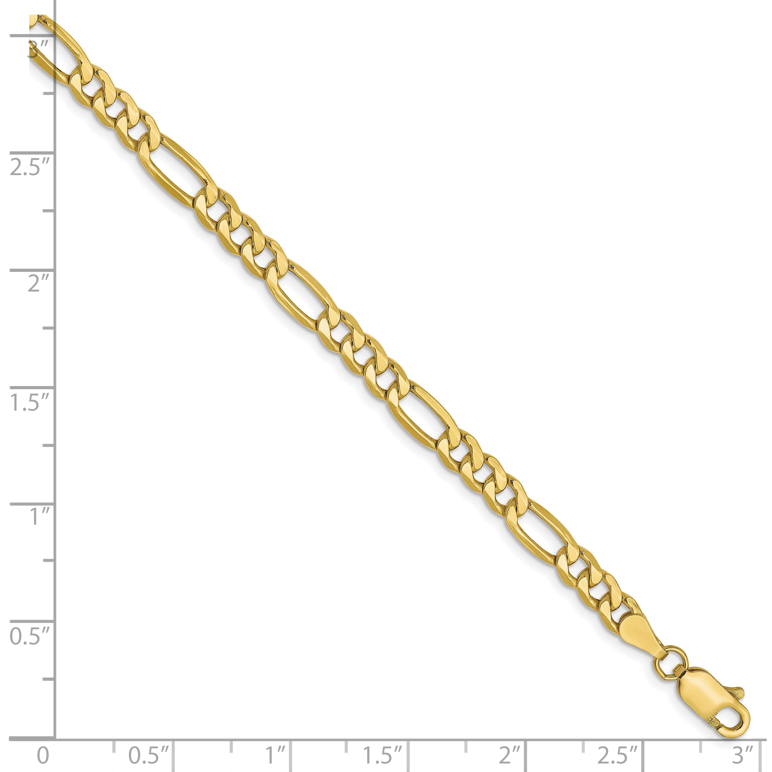 10K 4.75mm Semi-Solid Figaro Chain