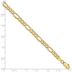 10K 4.75mm Semi-Solid Figaro Chain