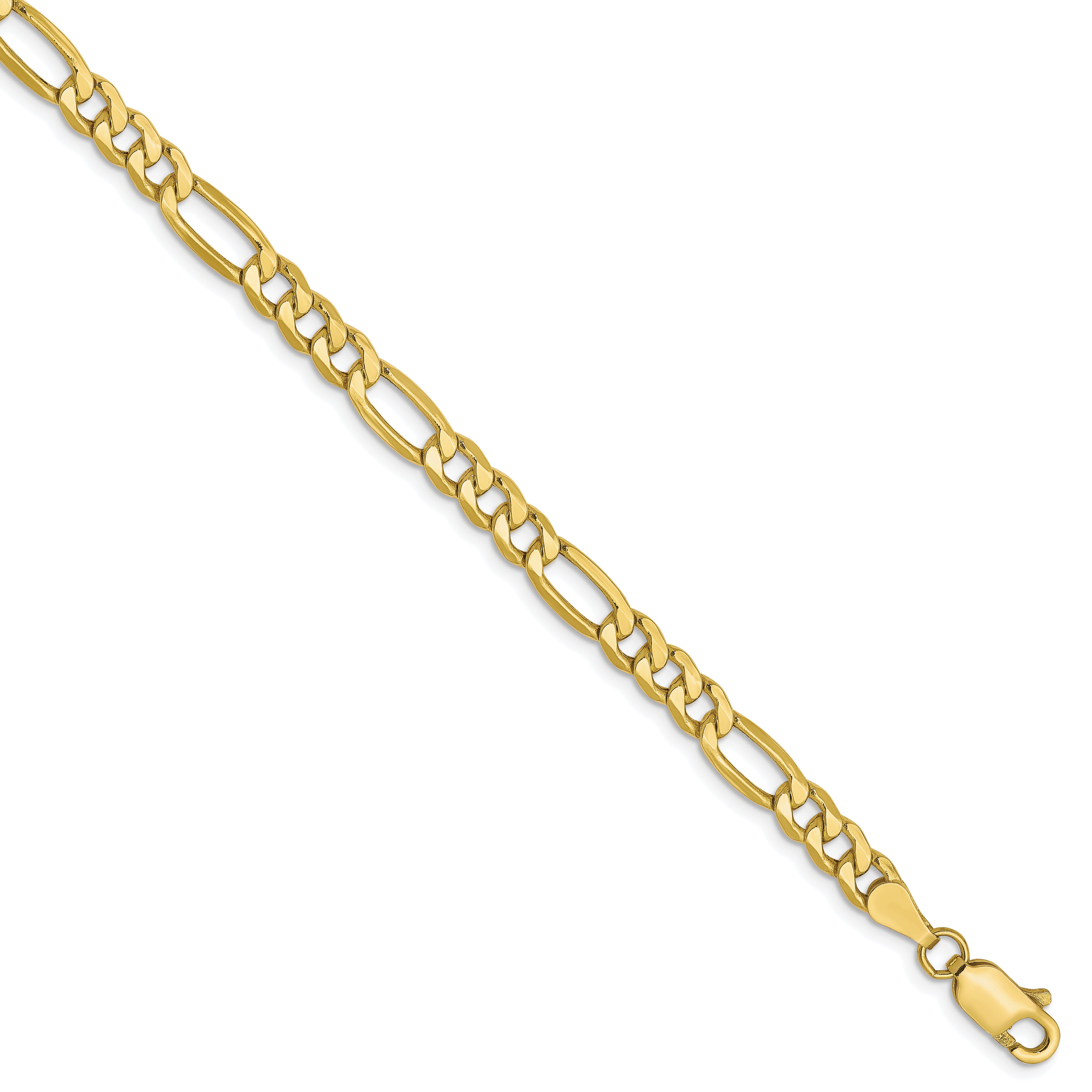 10K 4.75mm Semi-Solid Figaro Chain