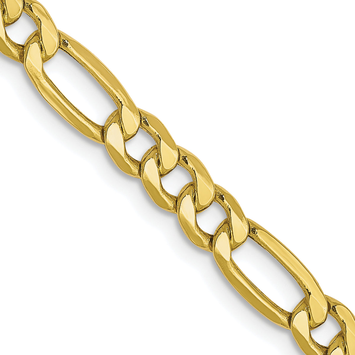 10K 4.75mm Semi-Solid Figaro Chain