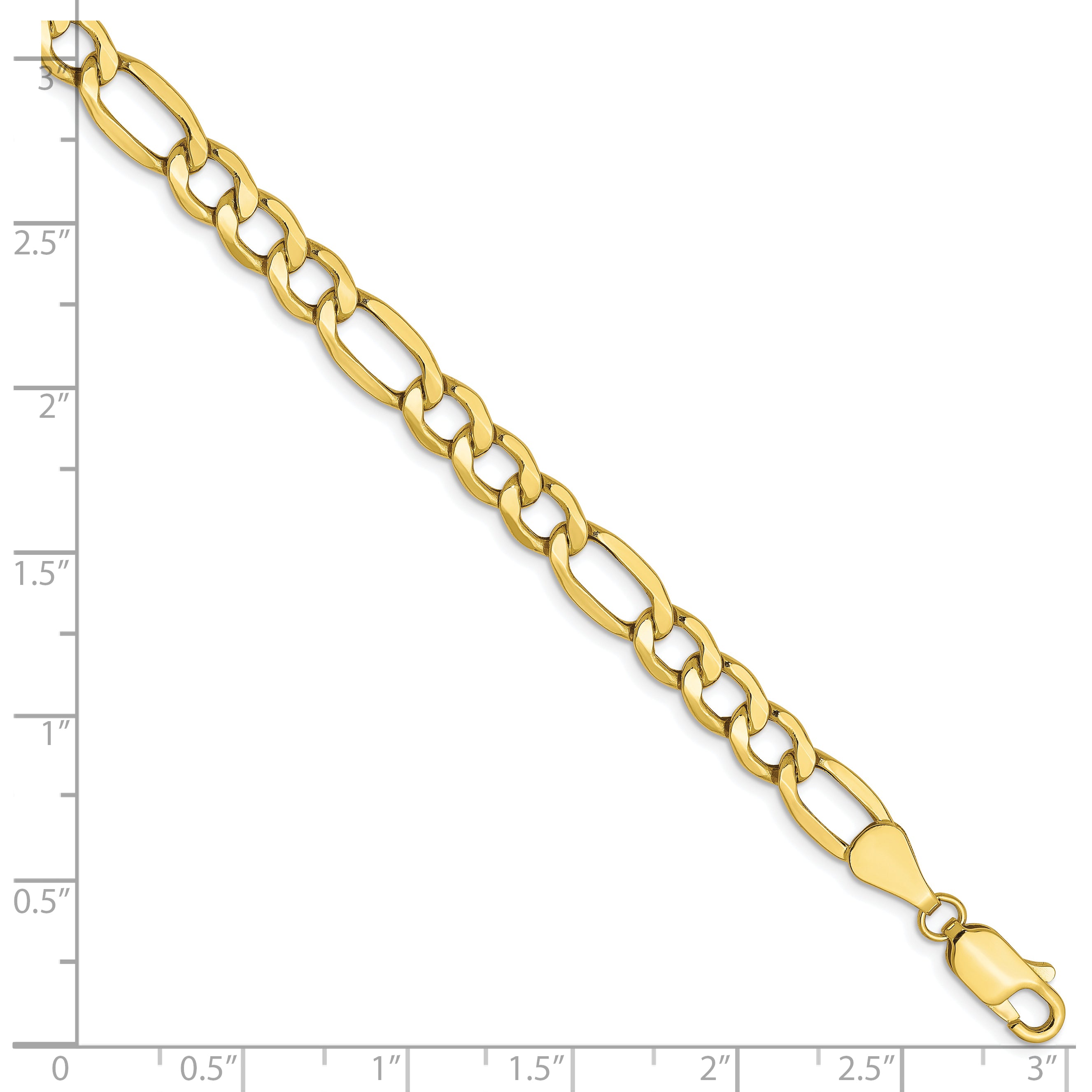 10K 5.35mm Semi-Solid Figaro Chain