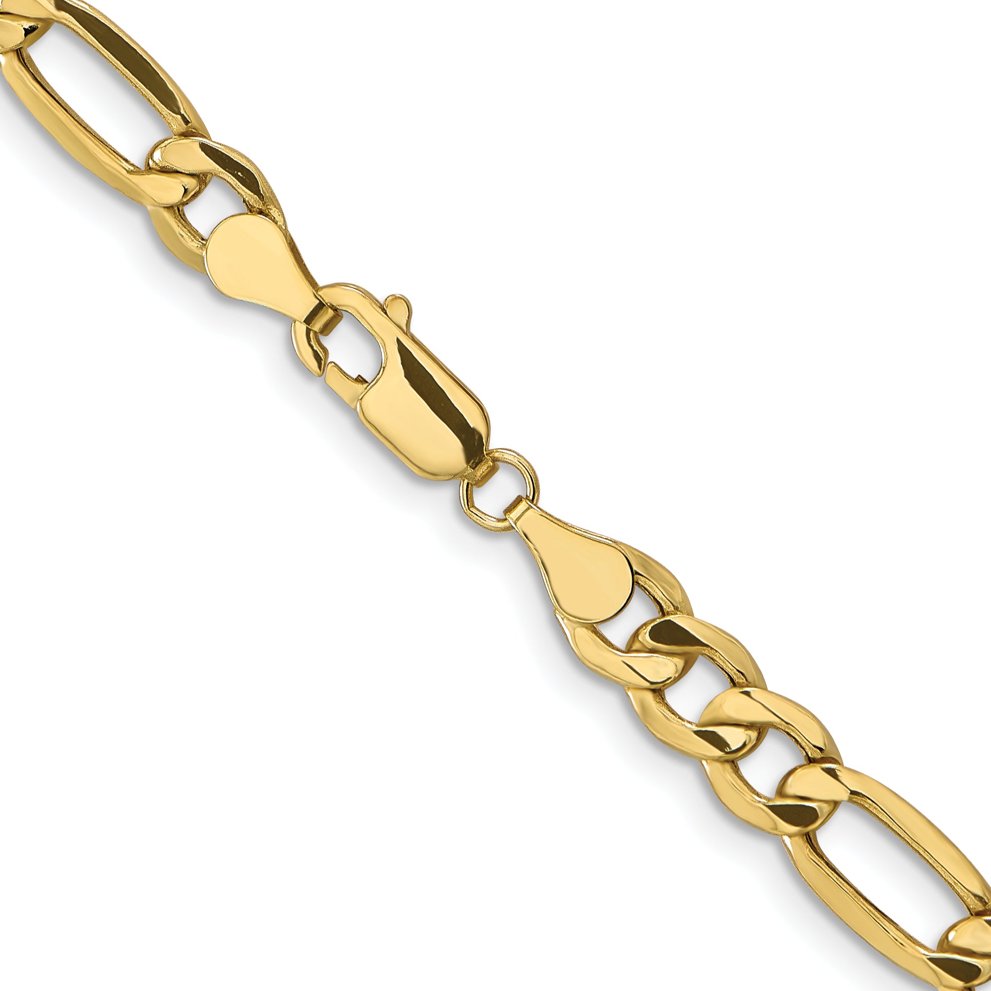 10K 6.6mm Semi-Solid Figaro Chain