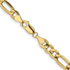 10K 6.6mm Semi-Solid Figaro Chain