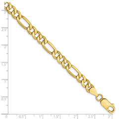 10K 6.6mm Semi-Solid Figaro Chain