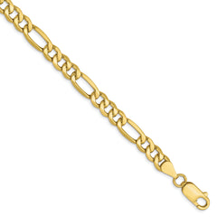 10K 6.6mm Semi-Solid Figaro Chain