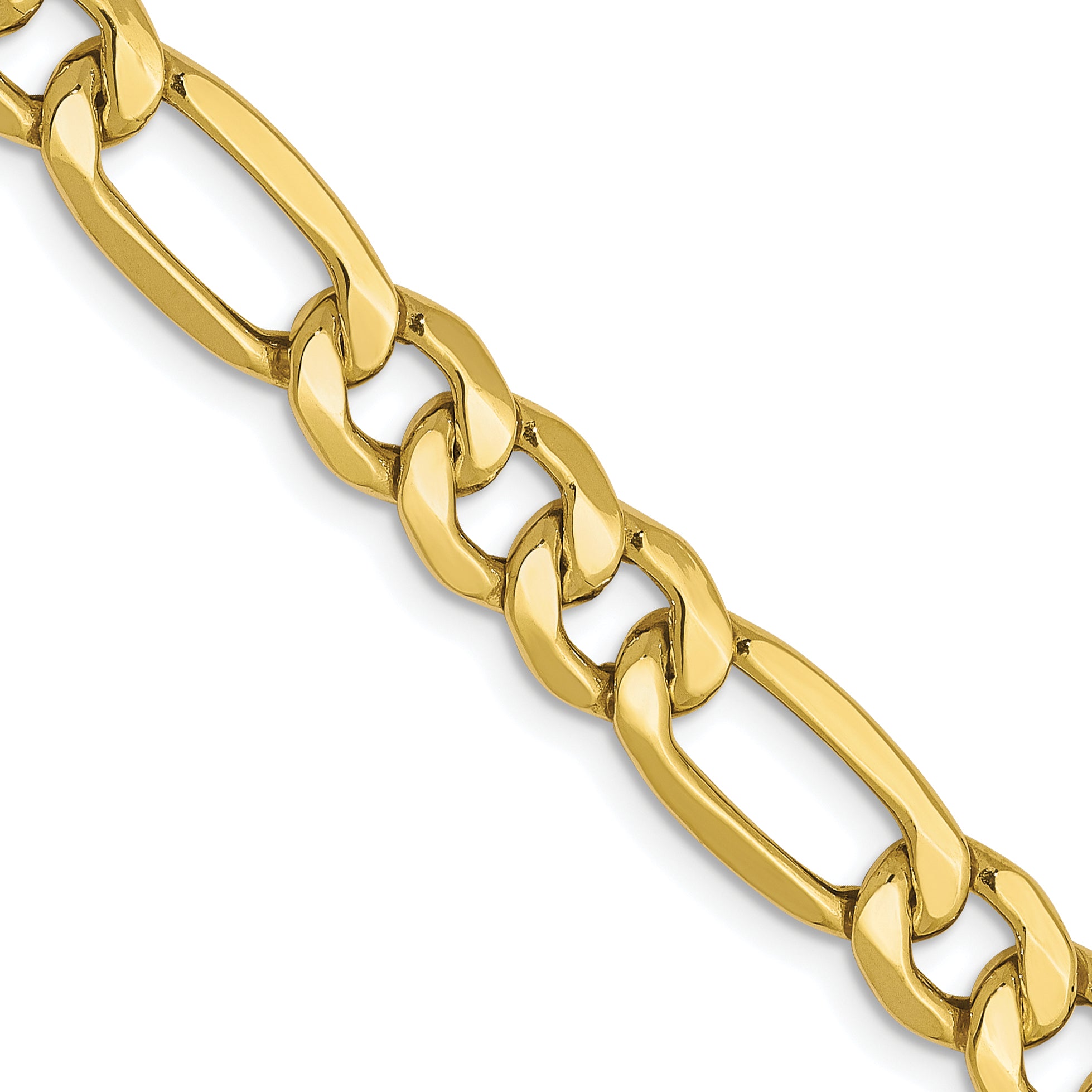 10K 6.6mm Semi-Solid Figaro Chain