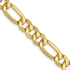 10K 6.6mm Semi-Solid Figaro Chain