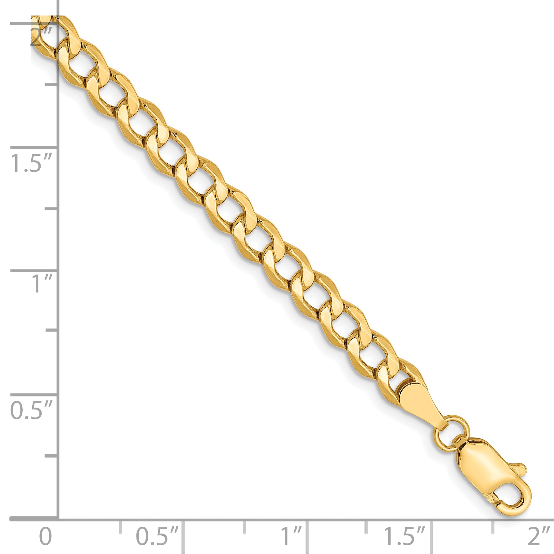 10K 4.3mm Semi-Solid Curb Chain