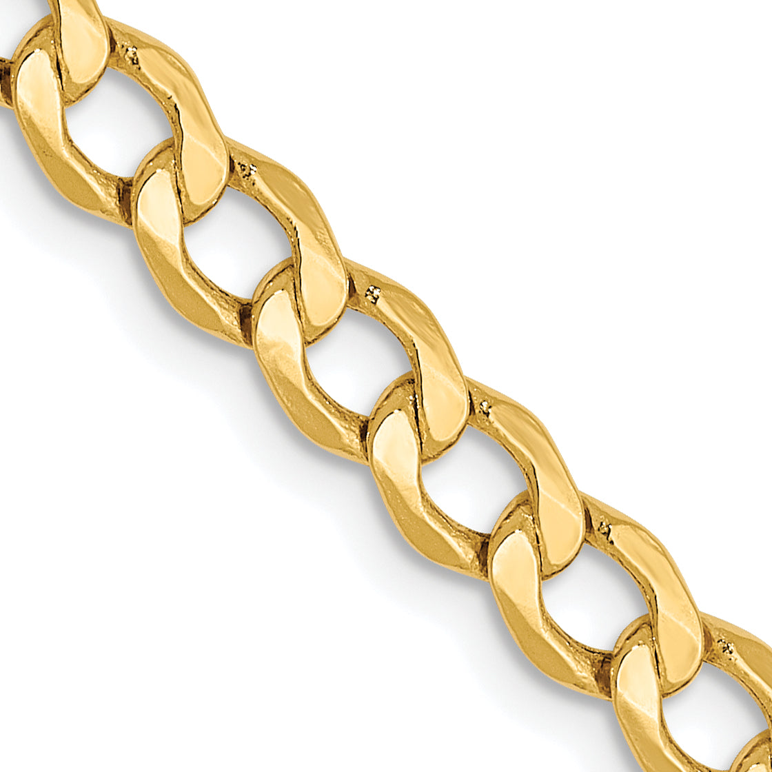 10K 4.3mm Semi-Solid Curb Chain