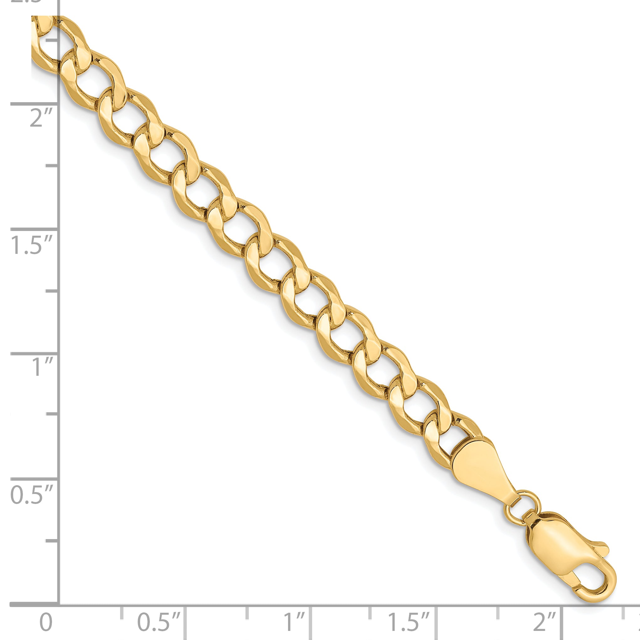 10K 5.25mm Semi-Solid Curb Chain