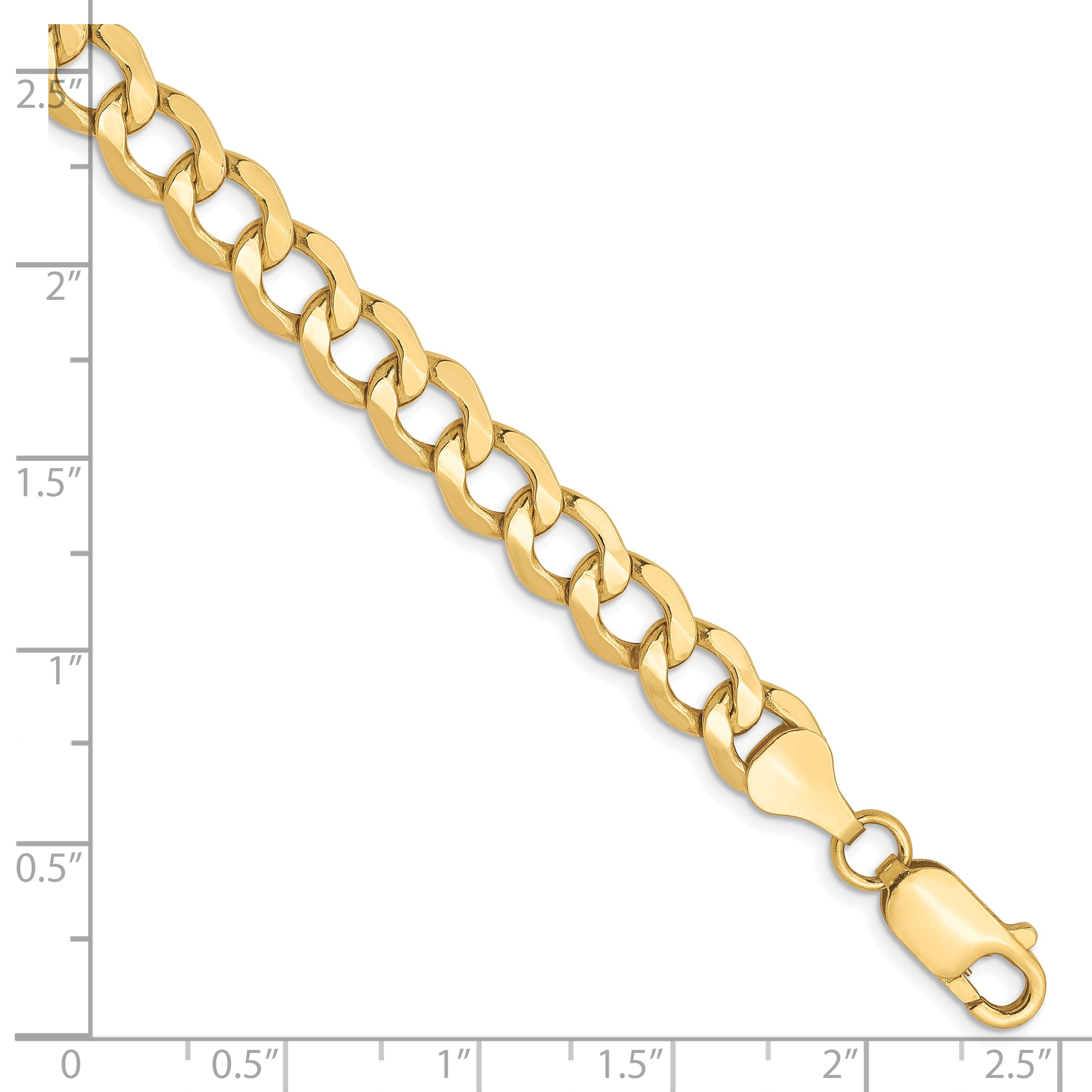 10K 6.5mm Semi-Solid Curb Chain