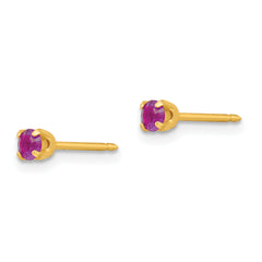Inverness 24k Plated February Purple Crystal Birthstone Earrings