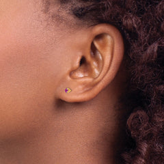 Inverness 24k Plated February Purple Crystal Birthstone Earrings