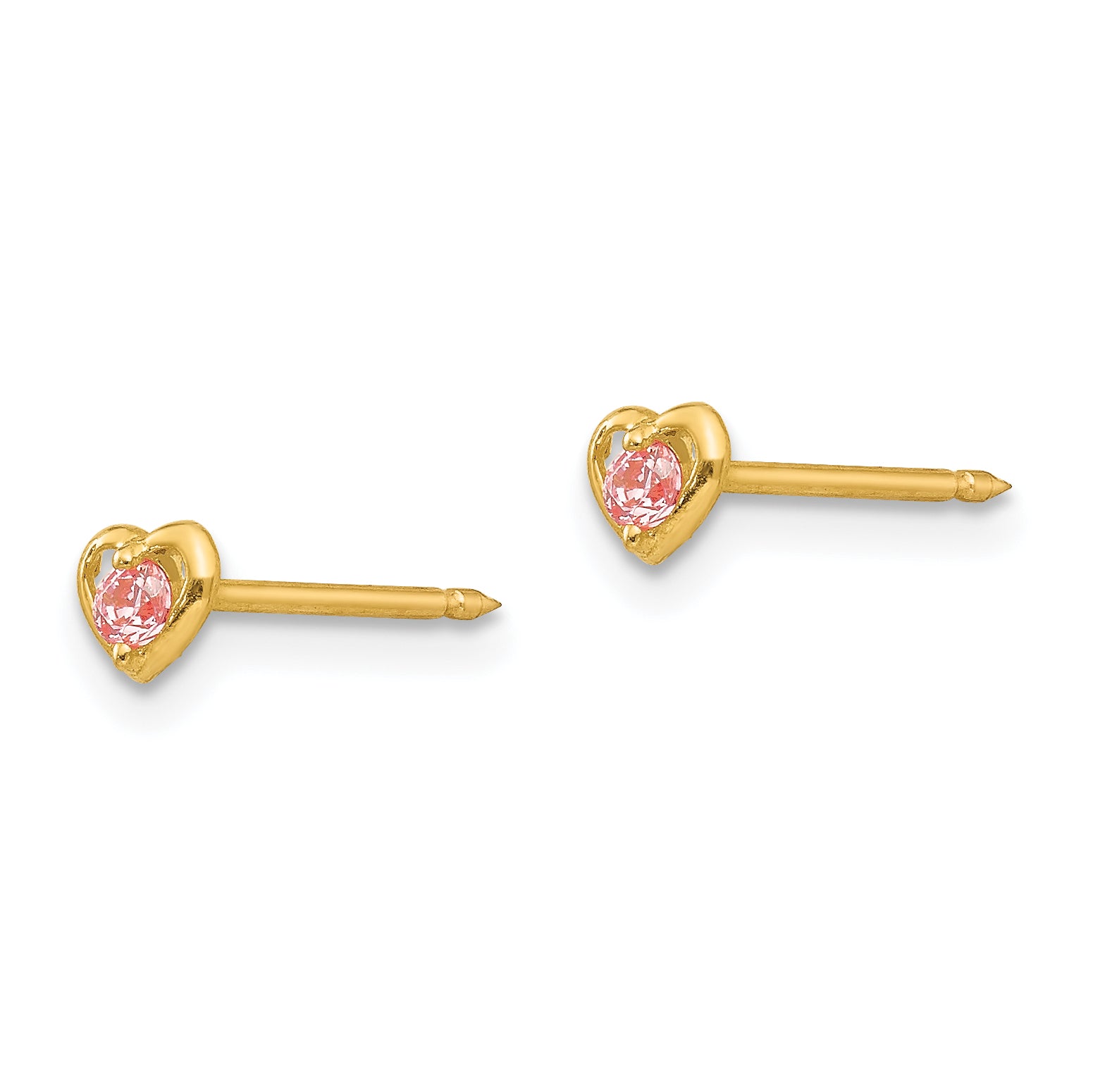 Inverness 14k Heart w/Pink CZ Earrings