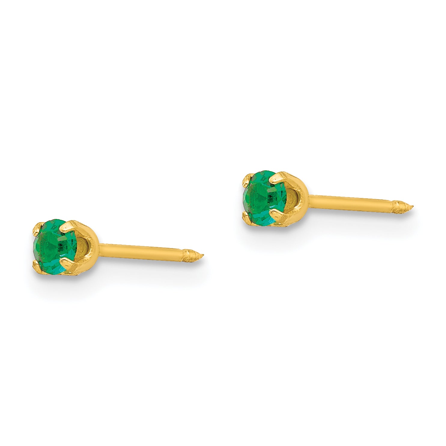 Inverness 24k Plated May Green Crystal Birthstone Earrings