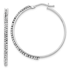 14K White Gold Crystals from Swarovski Hinged Hoop Earrings