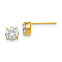 14k CZ Stud 5.0mm Earrings