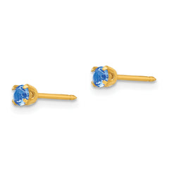 Inverness 24k Plated September Blue Crystal Birthstone Earrings
