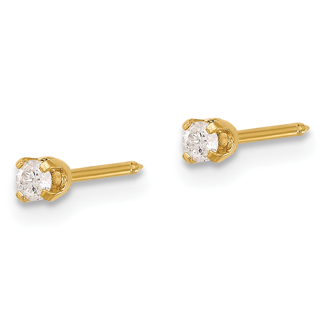 Inverness 14K Polished .10ct Diamond Post Earrings