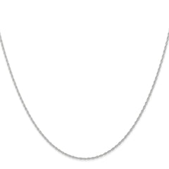 14K White Gold 14 inch Carded .95mm Cable Rope with Spring Ring Clasp Chain