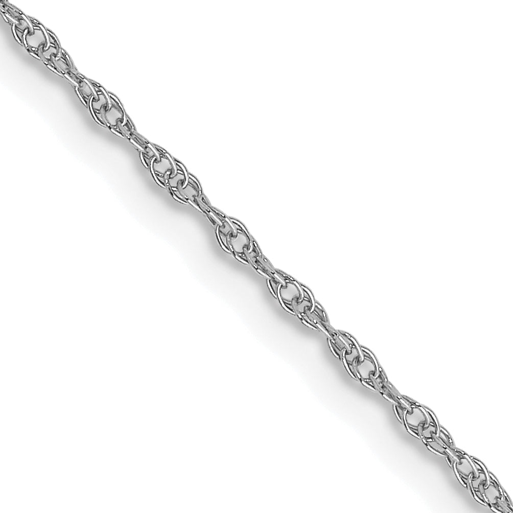 14K White Gold 24 inch Carded .95mm Cable Rope with Spring Ring Clasp Chain