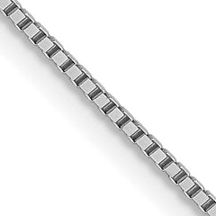 14K White Gold .8mm Box with Spring Ring Clasp Chain