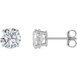 Round 14k Gold Diamond Stud Earrings