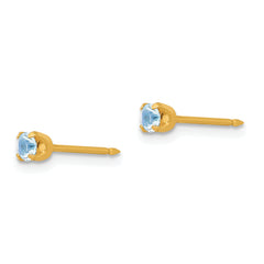 Inverness 14k 3mm March Crystal Birthstone Post Earrings
