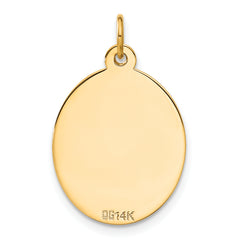 14K Gold Engravable Key and Disc Charm with Polished Finish