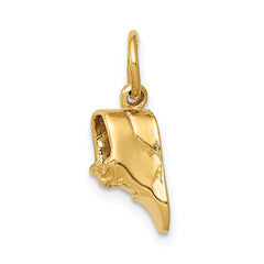 14K Gold Baby Shoe Charm Pendant Elegant 3D Themed Design