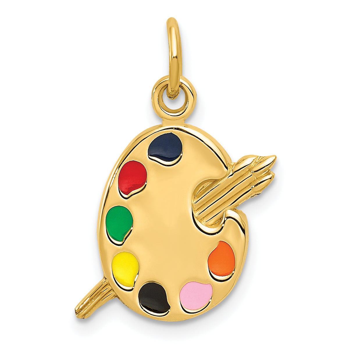 14k Enameled Artist Palette Charm