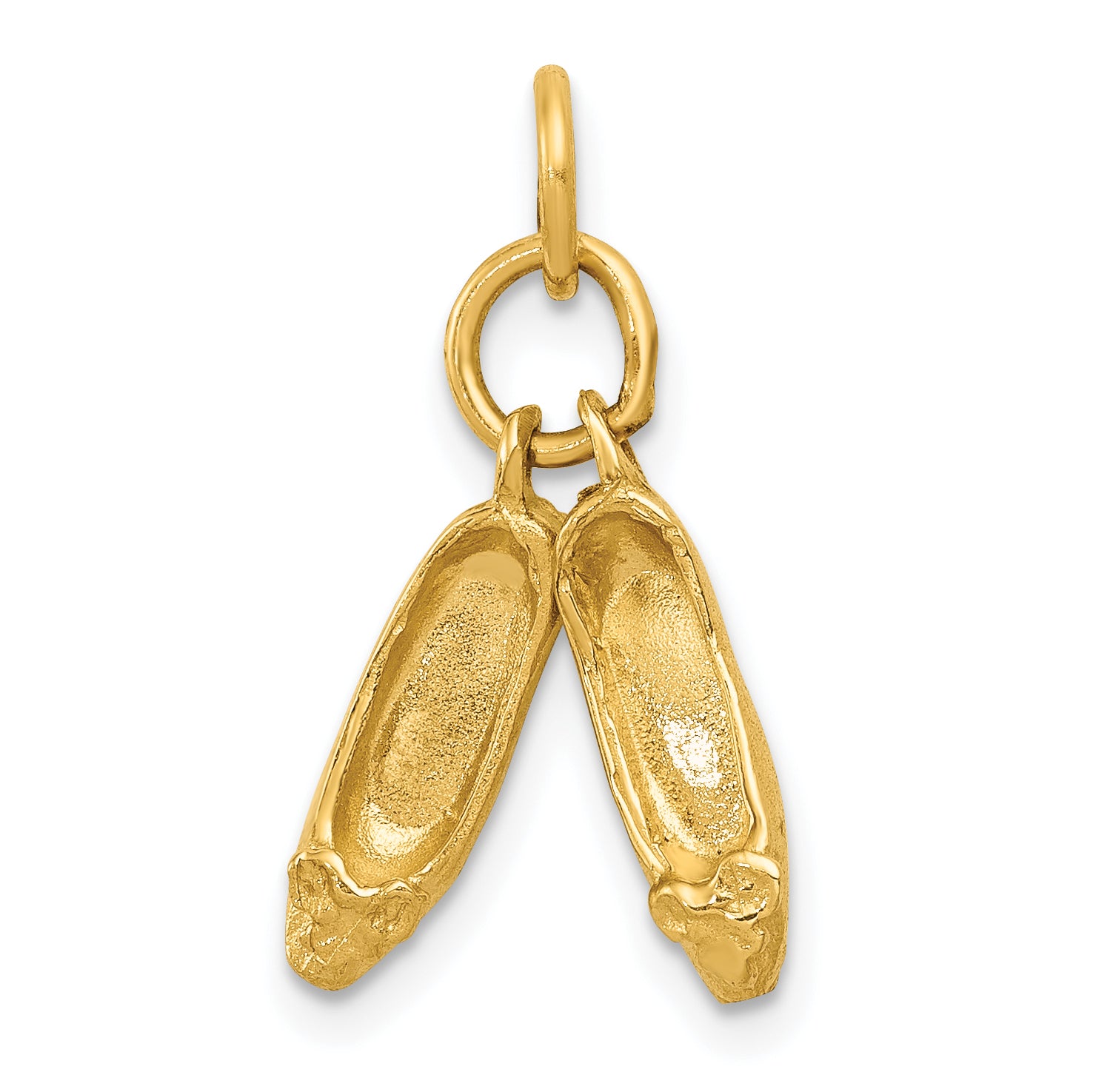 14K 3D Ballet Slippers Charm