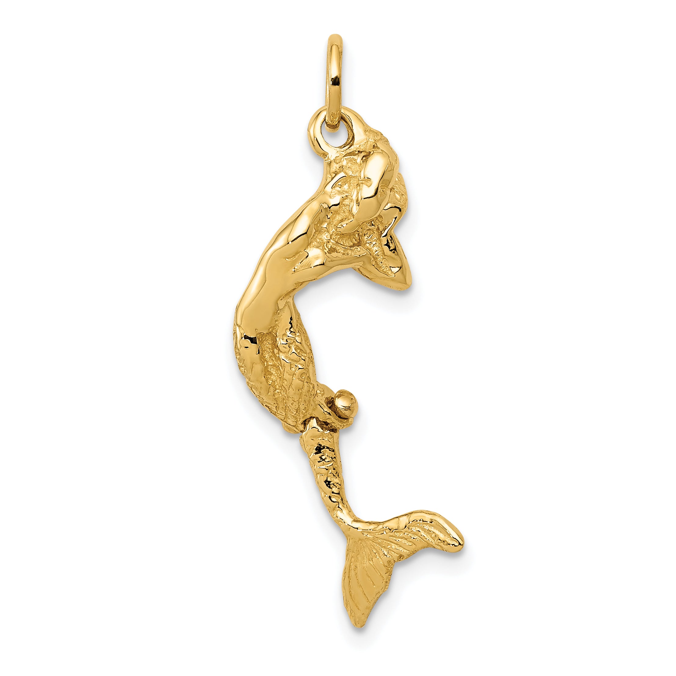 14k 3D Mermaid Charm