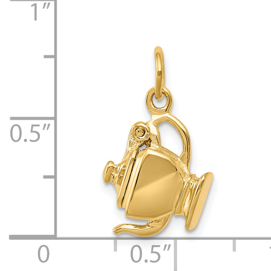 14k 3-D Tea Pot Lid Opens Charm