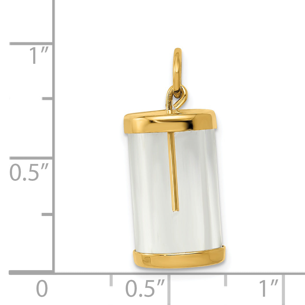 14K Gold Fillable Capsule Charm with 3D Design and Opening Feature