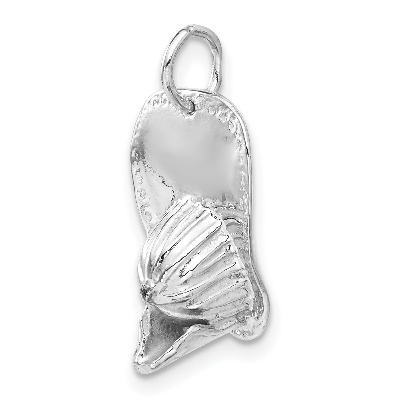 14k White Gold 3-D Large Fireman's Hat Charm