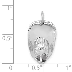 14k White Gold 3-D Large Fireman's Hat Charm