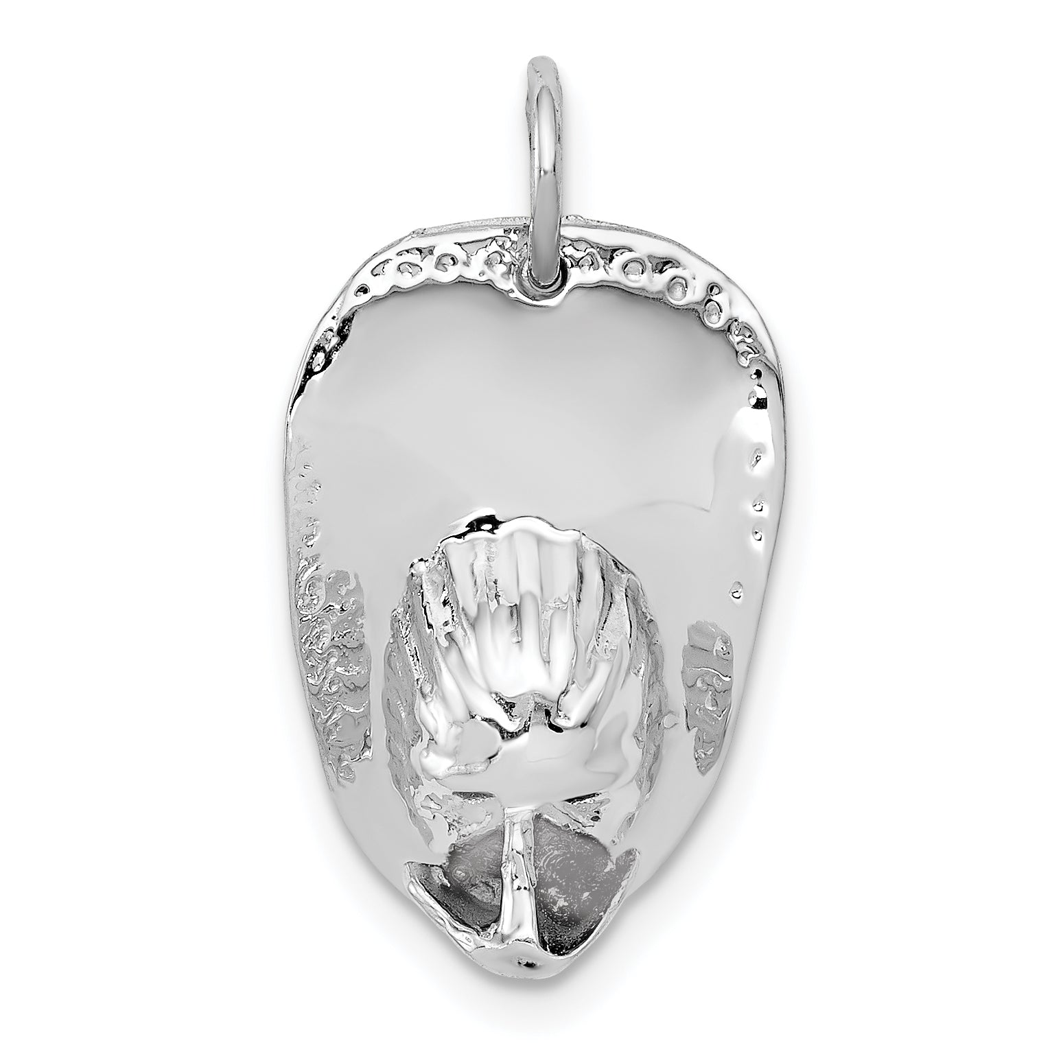 14k White Gold 3-D Large Fireman's Hat Charm