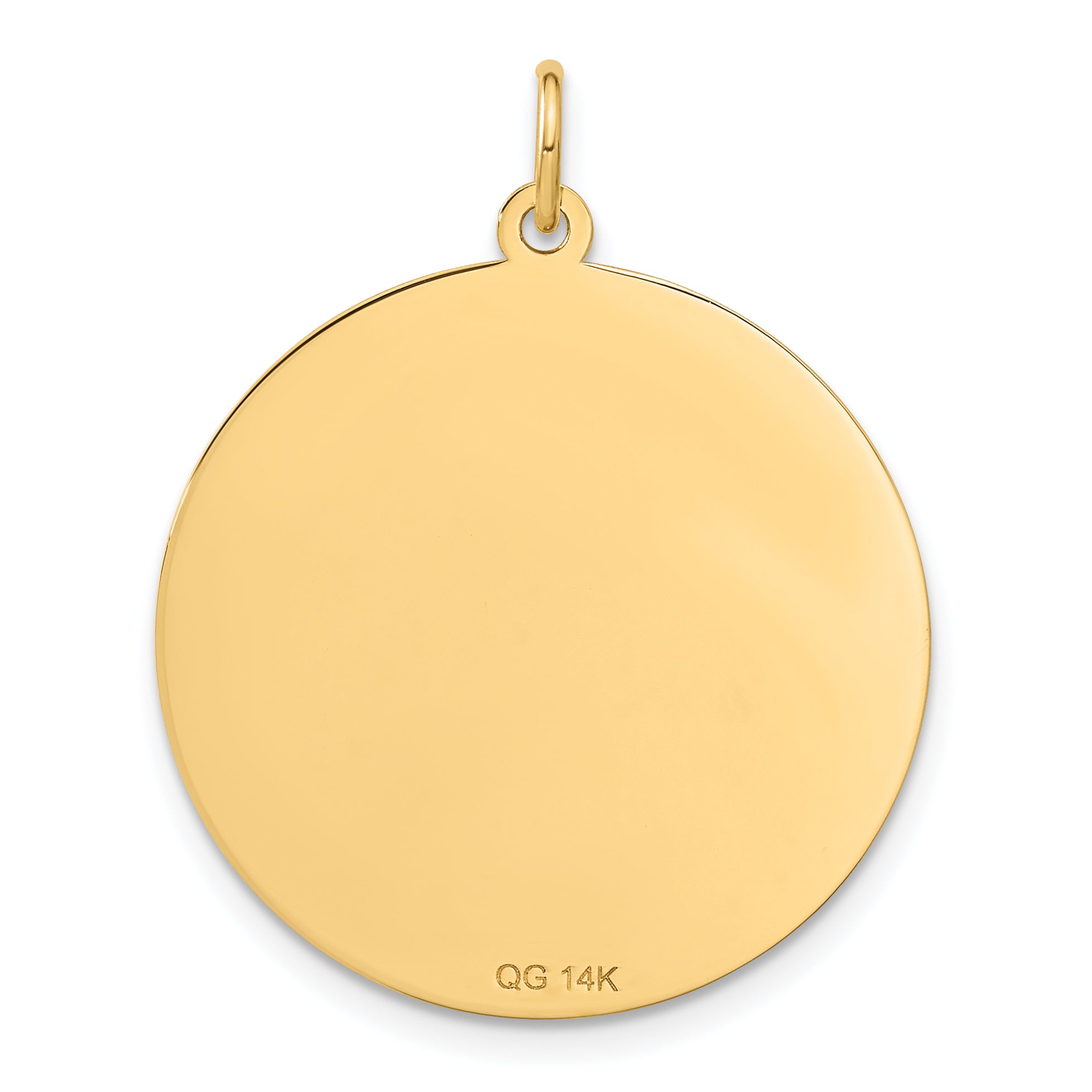 14K Gold Engravable Happy Anniversary Charm with Polished Laser Design